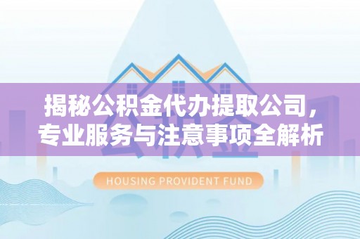 蒙山揭秘公积金代办提取公司，专业服务与注意事项全解析