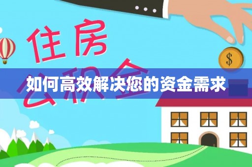 蒙山如何高效解决您的资金需求